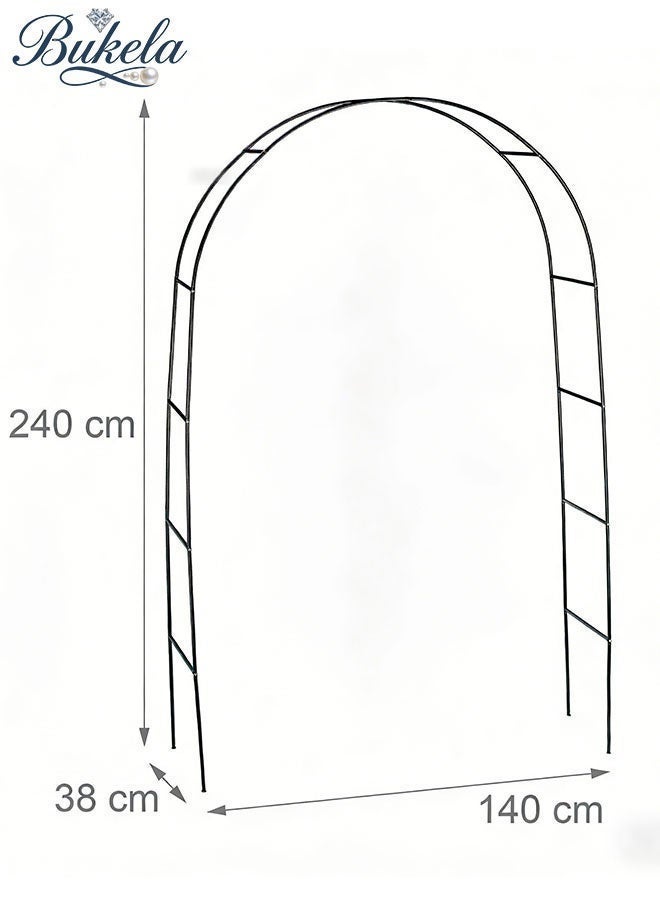كيلا تعريشة، تعريشة حديقة، قوس حديقة، عريشة حديدية سوداء داكنة، أقواس معدنية للنباتات، أقواس زفاف، ديكورات زهور خارجية، عريشة، فناء، تعريشة - Image 4